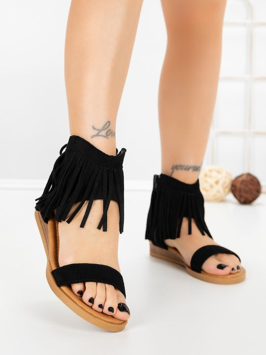 Kalapod Flache Sandalen Für Damen Schwarz WL641