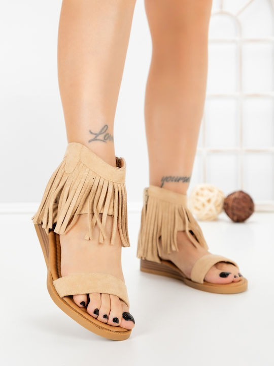 Kalapod Flache Sandalen Für Damen Beigen