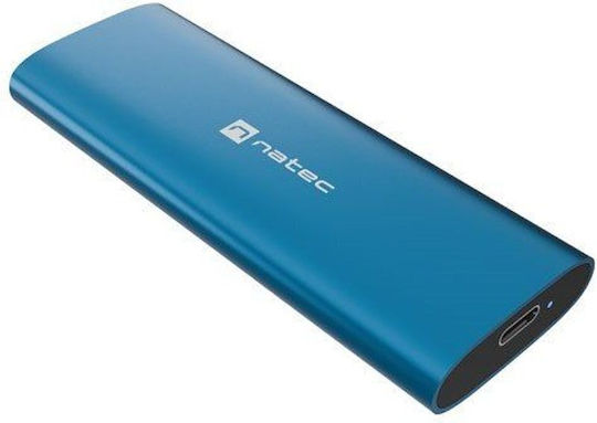 Natec Rhino Festplattengehäuse für M.2 SATA III NVME mit Type-C Konnektivität in Blauer Farbe