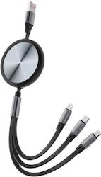 SGL USB zu Blitzschlag / Typ-C / Micro-USB Kabel 1,2m 220350 SGL USB zu Blitzschlag / Typ-C / Micro-USB Kabel 1,2m 220350
