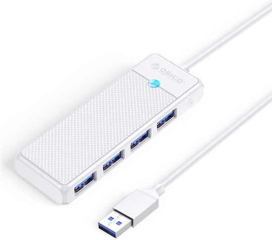 Orico Hub 4 Θυρών USB 3.0 με σύνδεση USB-A Λευκό