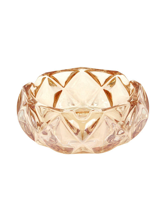 Glass Ashtray Φ13x5 Honey Color Keskor 61416