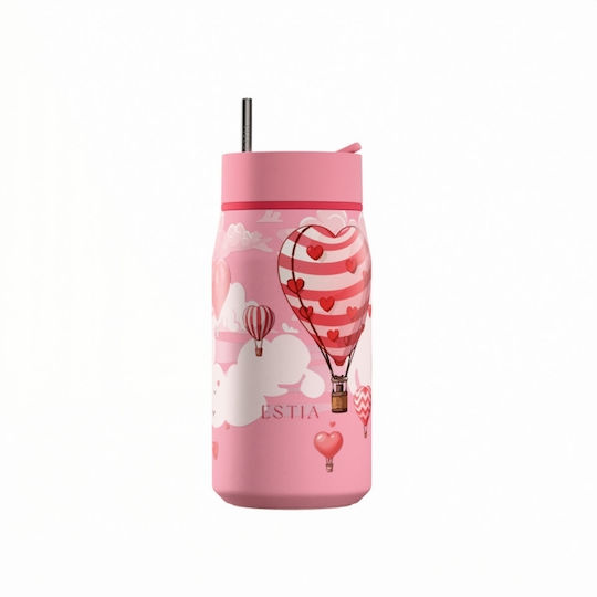Estia Lens Save The Aegean Чаша Термос Неръждаема стомана Без BPA 360 ml Love Ascend с Сламка