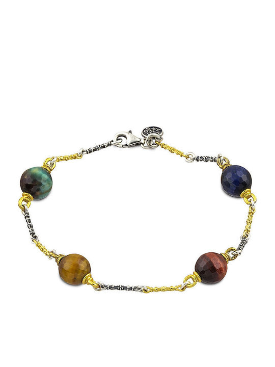 Dimitrios Exclusive Women's Silver Gold Plated Chain Bracelet