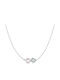 Daskalakis Necklace With Heart Design In Silver With Pearls & Diamond