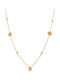 Art Collection Necklace With Flower Design Made Of Gold Plated Steel With Pearls