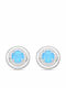Luxenter Stud Earrings Made of Silver with Light Blue Stones