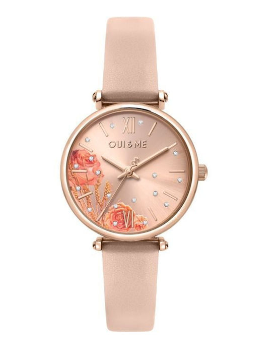 Oui & Me Women's Watch 33mm Battery with Pink Leather Strap