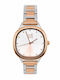 Visetti Women's Watch Battery with Pink Gold Stainless Steel Bracelet