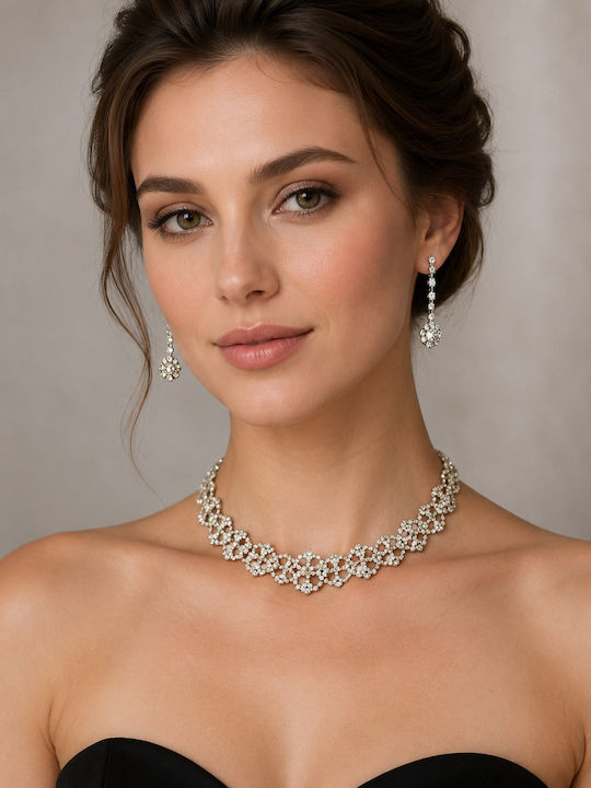 Set with Earrings with Stones