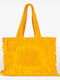 Sun of a Beach Terrycloth Yellow Beach Bag