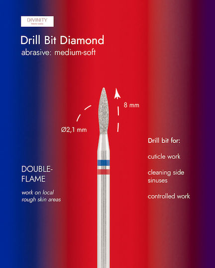 Divinity Beauty Supply Diamond Cutter Bormașină Pentru Unghii Siguranță Cu Formă Flacără Albastră