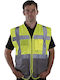 Yoko Hvw801 Fluo Men's Work Vest with Reflective Tapes Yellow