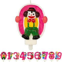 Birthday Cake Candle Chippo Clown 134788 F Number 8 Pink 9.5 Cm