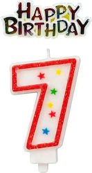 Birthday Cake Candle Unique Party *538379 F Number 7 "happy Birthday" Decoration Red 8.5 Cm
