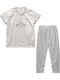 Ansin Summer Women's Cotton Grey Pyjama Set