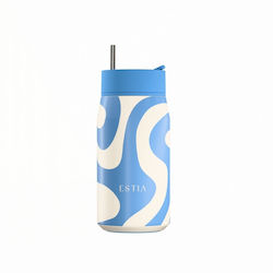 Estia Lens Save The Aegean Thermos Stainless Steel BPA Free 360ml Ocean Waves with Straw Estia Lens Save The Aegean Thermos Stainless Steel BPA Free 360ml Ocean Waves with Straw
