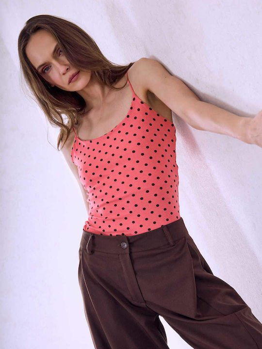Celestino Top Polka Dot Elastisch Schlank Fit K...