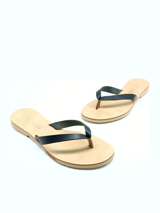 Leather Women's Flat Sandals Black