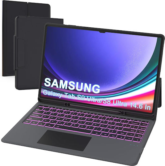 Flip Cover mit Tastatur für Samsung Galaxy Tab S10 S9 S8 Ultra