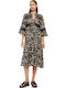 Pink Label Damenkaftan Bademode Gelb Leopard