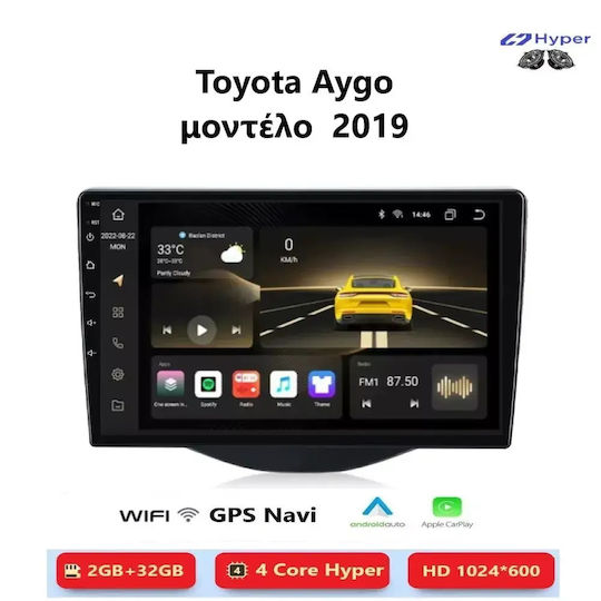 Toyota Aygo 2019 Android Multimedia Carplay Android Auto GPS Wi-Fi Bluetooth Sh126