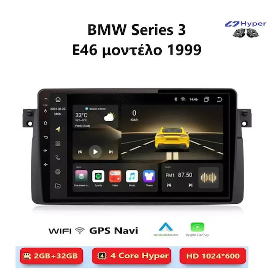 Bmw E46 1999 Android Multimedia Carplay Androidauto Gps Wi-Fi Bluetooth Sh80