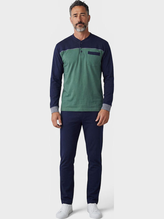 Men's Pyjama Fleece Collection Prestige Green Cl2712-2-Green