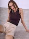 Celestino Damen-Shorts Einfarbig Elastisch Beige