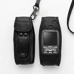 Кожен Калъф За Телефон Jup 16037-48 10-76 Sony Ericsson T65 Вграден Колан Черен