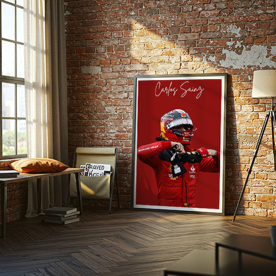 Poster Formula1 Carlos Sainz F061 40cm X 50cm Μαύρη Ξύλινη Κορνίζα-63052pd156213f55321
