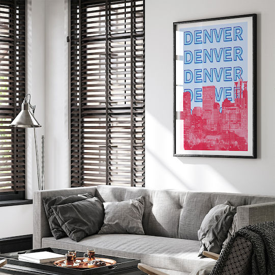 Poster Denver Pop Art Pst25519 40cm X 50cm Κορνίζα Φυσικό Ξύλου Μπεζ 63385pd156103f55316