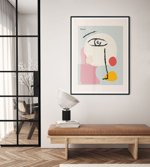 Poster Pablo Picasso Abstract Collage Art235 40cm X 50cm Brown Wooden Frame 63770pd156095f63322