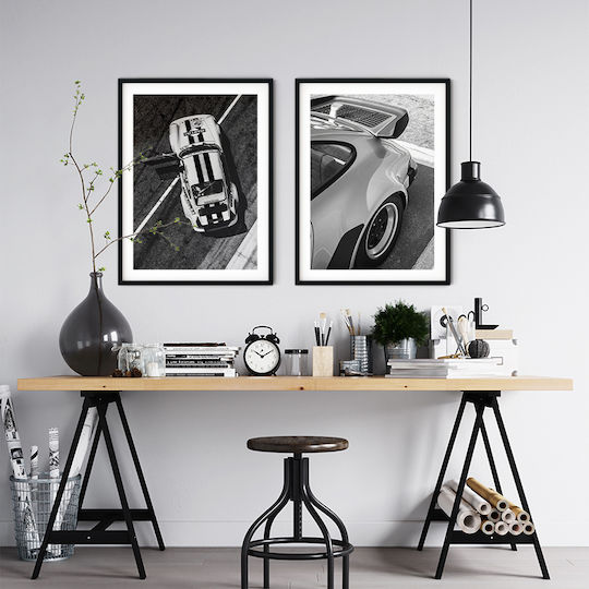 Poster Classic Porsche Cr051 40cm X 50cm Κορνίζα Φυσικό Ξύλου Μπεζ 63078pd156206f55316