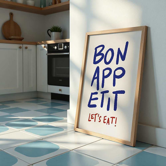 Poster Bon Appetit Pst25294 40cm X 50cm Λευκή Ξύλινη Κορνίζα-62182pd156337f55310