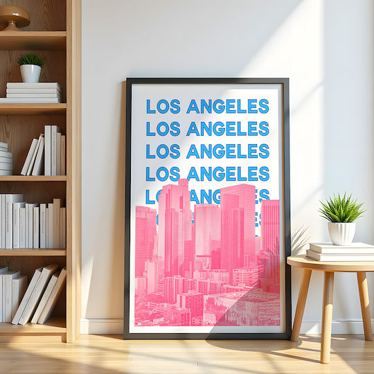 Poster Los Angeles Pop Art Pst25508 40cm X 50cm Λευκή Ξύλινη Κορνίζα-63376pd156114f55310