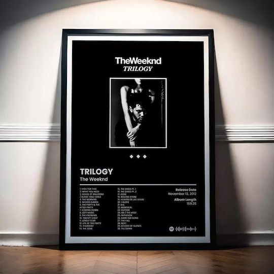 Music Poster Weeknd Trilogy Ms096 40cm X 50cm Brown Wooden Frame