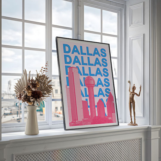 Poster Dallas Pop Art Pst25505 40cm X 50cm Black Wooden Frame 63379pd156117f55321