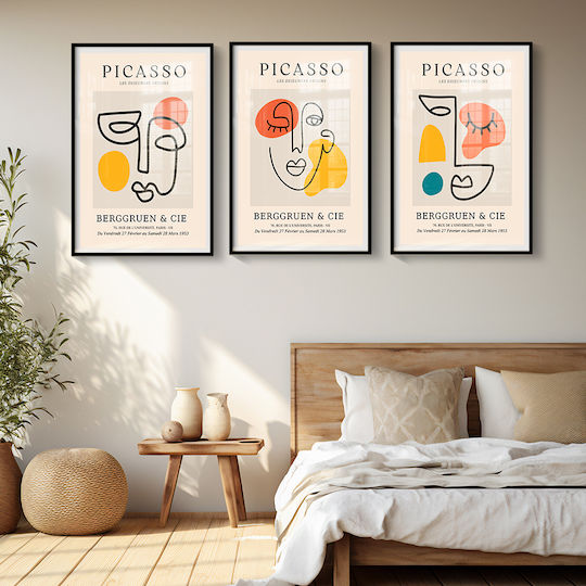 Poster Pablo Picasso Les Dejeurenes Dessins Art241 40cm X 50cm Κορνίζα Καφέ Ξύλου 63764pd156089f63322
