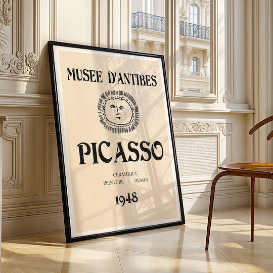 Poster Pablo Picasso Musee Antibes 1948 Art248 40cm X 50cm Μαύρη Ξύλινη Κορνίζα-63779pd156083f55321