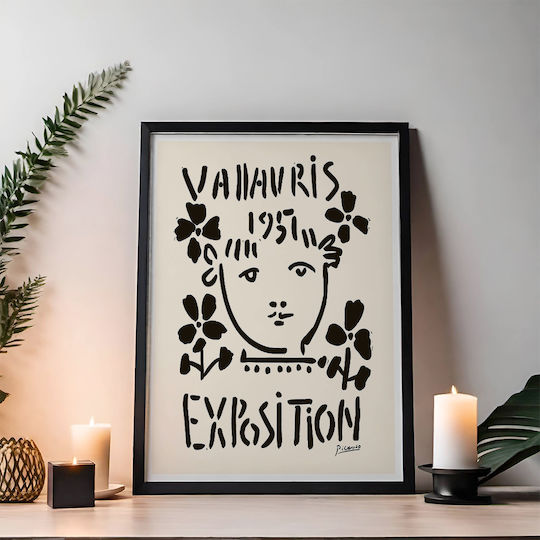 Poster Pablo Picasso Vallauris 1957 Art247 40cm X 50cm Κορνίζα Καφέ Ξύλου 63780pd156084f63322