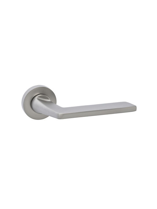 Best Design Front Door Lever With Rosette Left 205 Matt Nickel