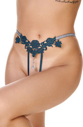 Sexy Unterwäsche String Auto Lurex Schnüre Perlen Grün Sexy Unterwäsche String Auto Lurex Schnüre Perlen Grün