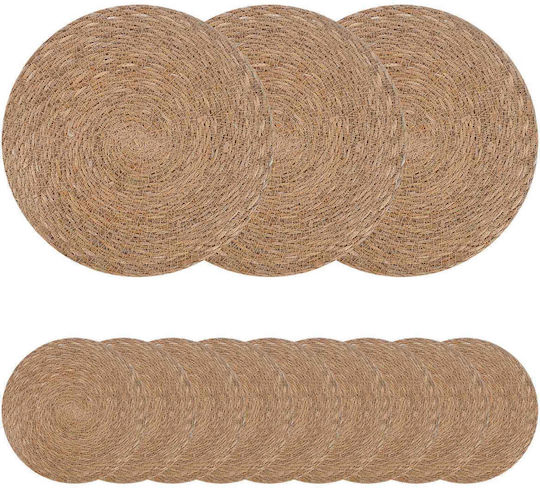 vidaXL Brown Placemats 30x30cm 12 Pieces