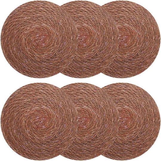 vidaXL Brown Placemats 30x30cm 6 Pieces