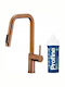 KFA Duero Pure Style Pull-Out Profine Blue Kitchen Faucet Counter with Pull-Out Spray Rose Gold