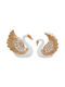 Decorative Polyresin Pieces 2 13x7x14 10x6x13 White Gold Swans