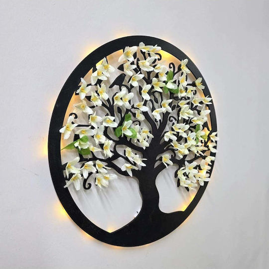 SteweHome Handmade Wall Sign White Made of Wood 40x40cm