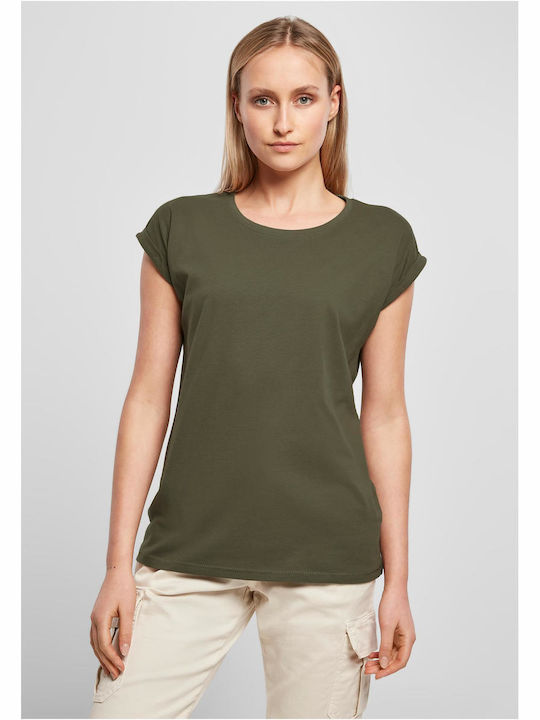 Build Your Brand Women's Promotional T-Shirt Black Olive