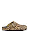Leather Winter Women's Brown Slippers